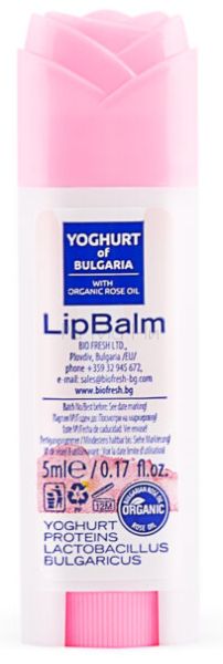 Biofresh Yoghurt of Bulgaria Балсам за устни с органично розово масло, 5 мл