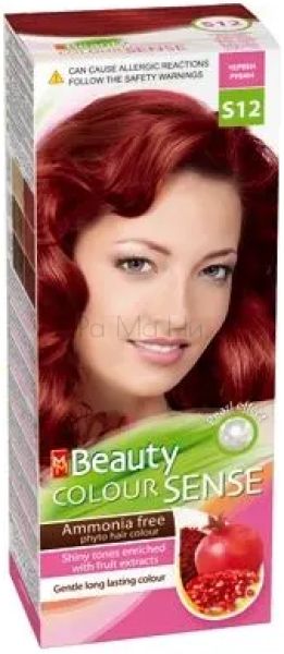 MM Beauty Colour SENSE Безамонячна боя за коса S12 Червен Рубин, 125 мл