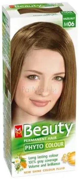 MM BEAUTY PHYTO & COLOUR Безамонячна боя за коса М06 Лешник, 125 мл