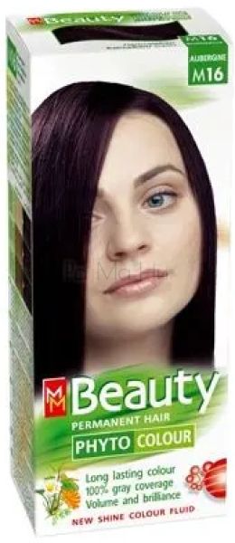 MM BEAUTY PHYTO & COLOUR Безамонячна боя за коса М16 Патладжан, 125 мл