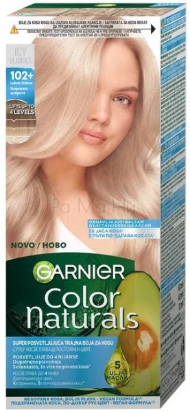 Garnier Color Naturals Боя за коса с възстановяващ балсам 102+ Заскрежено сребристо, 100 мл