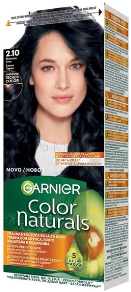 Garnier Color Naturals Боя за коса с възстановяващ балсам 2.10 Боровинково Черно, 100 мл