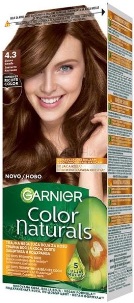 Garnier Color Naturals Боя за коса с възстановяващ балсам 4.3 Златно Кестеняво, 100 мл