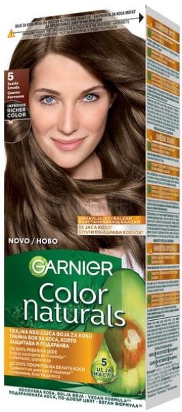 Garnier Color Naturals Боя за коса с възстановяващ балсам 5 Светло Кестеняво, 100 мл
