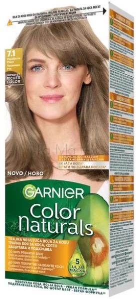 Garnier Color Naturals Боя за коса с възстановяващ балсам 7.1 Пепелно Русо, 100 мл