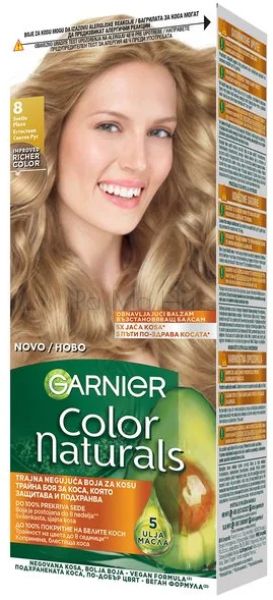 Garnier Color Naturals Боя за коса с възстановяващ балсам 8 Светло Русо, 100 мл