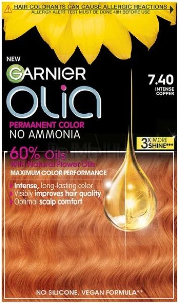 Garnier Olia Без амонячна боя за коса 7.40 Интензивно Mедно