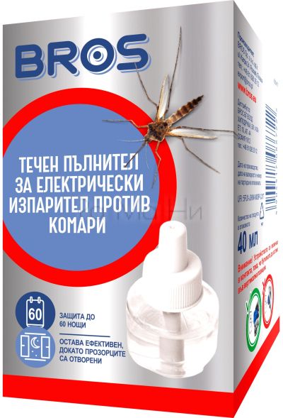 BROS Течен пълнител за електрически изпарител против комари, 40 мл