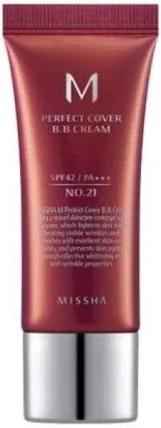 MISSHA M Perfect Cover SPF42 PA+++ №21 Light Beige BB крем за лице светъл бежов нюанс, 20 мл