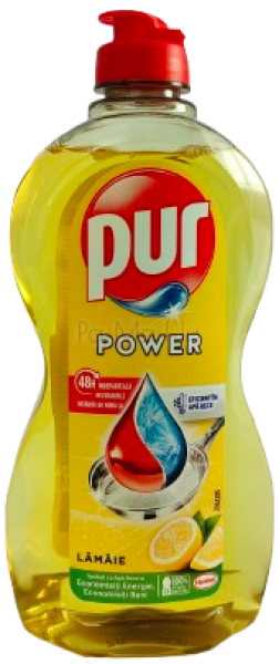 Pur Power Lemon Препарат за почистване на съдове с аромат на Лимон, 450 мл