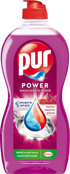 Pur Power Fig & Pomegranate Препарат за почистване на съдове с аромат на Нар и Смокиня, 450 мл