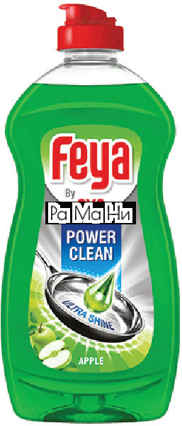 Feya Power Clean Apple Почистващ препарат за съдове с аромат на Ябълка, 400 мл