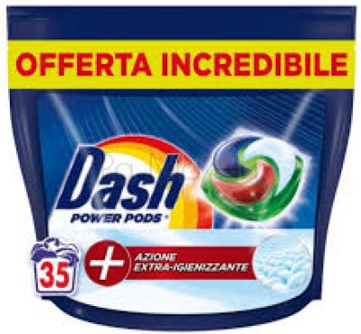 Dash Power Pods Extra+ Hygiene Azione Гел капсули за пране, 35 бр.