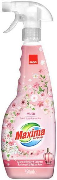 Sano Maxima Musk Fabric Refresher & Softner for Dryer Освежител и омекотител за сушилня, 750 мл