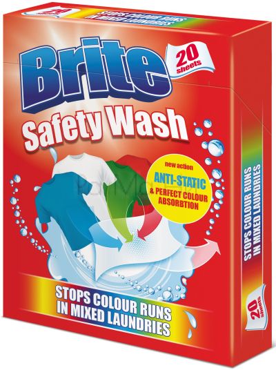 Brite Safety Wash Цветоулавящи кърпи, 20 бр.
