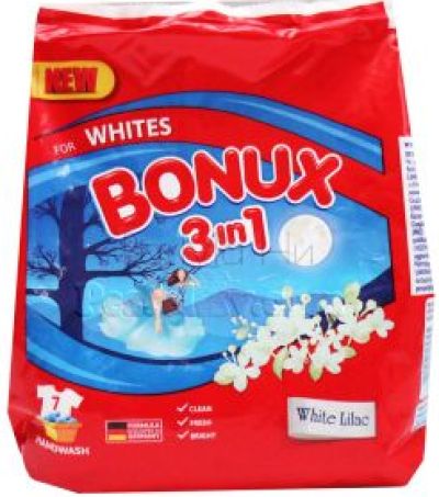Bonux 3 in 1 White Lilac For Whites Handwash Прах за ръчно пране с аромат на Бял люляк, 400 г