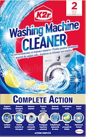 K2r Washing Machine Cleaner Почистващ препарат за перална машина х2 сашета, 150 г