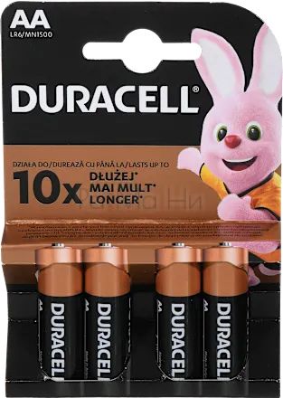DURACELL Алкални батерии АА, 4 бр.