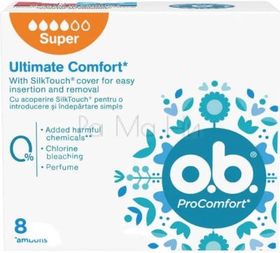 O.b. ProComfort Ultimate Comfort Super Дамски тампони, 8 бр.