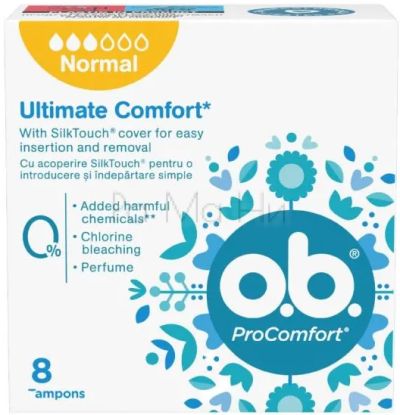O.b. ProComfort Ultimate Comfort Normal Дамски тампони, 8 бр.