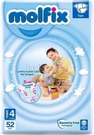 Molfix Midi 4 (7-14 кг) Бебешки пелени, 52 бр.