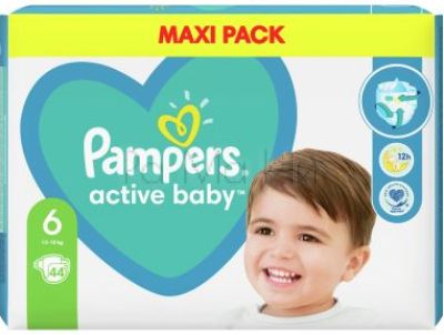 Pampers Active Baby 6 (13-18 кг) Детски пелени, 44 бр.