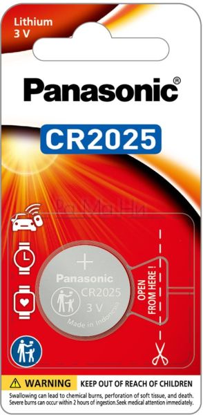 Panasonic Lithium CR2025 3V Литиева минибатерия, 1 бр.
