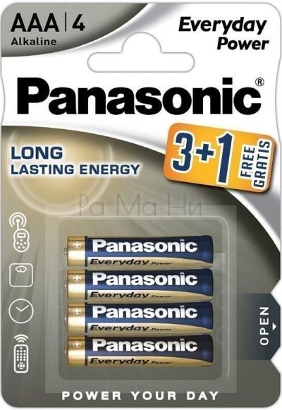 Panasonic Long Lasting Energy Alkaline AAA Алкални батерии, 4 бр.