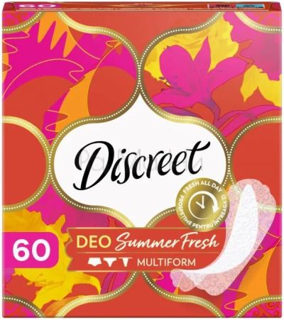 Discreet Deo Summer Fresh Ежедневни дамски превръзки, 60 бр.
