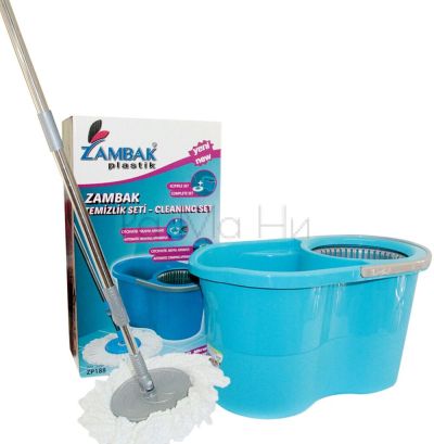 Zambak Plastik Cleaning Set Комплект за почистване Моп + Кофа с центрофуга, 1 бр.