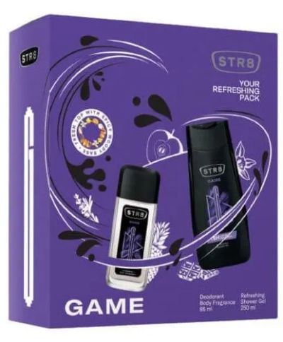 STR8 Game Комплект за Мъже (Натурален спрей 85 мл + Душ гел 250 мл)