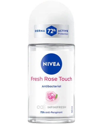 NIVEA Fresh Rose Touch Дамски рол-он дезодорант, 50 мл