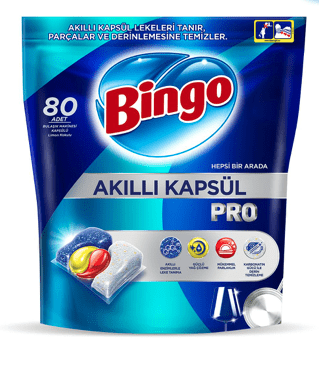 Bingo Akilli Kapsul Pro Капсули за съдомиална машина, 80 бр