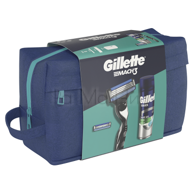 Gillette Mach3 Комплект за Мъже (Самобръсначка + 2 резервни ножчета + Гел за бръснене 200 мл + Несесер)