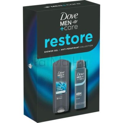 Dove Restore Комплект за Мъже (Душ гел 250мл + Дезодорант 150мл)
