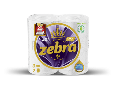 Zebra Kitchen roll Duo Кухненско руло с цветна декорация, 2 бр