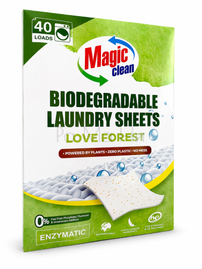 Magic Biodegradable Laundry Sheets Love Forest Биоразградими листчета за пране на дрехи, 40 листчета