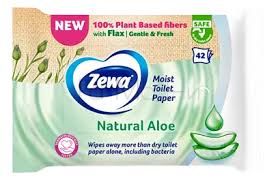 Zewa Moist Toilet Paper Natural Aloe Влажна тоалетна хартия с екстракт от алое , 42 бр